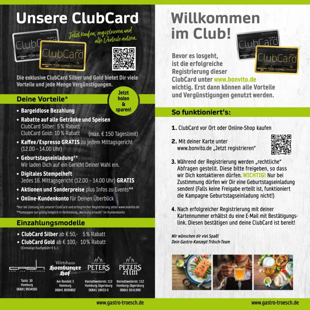 ClubCard Flyer - Gastro Trösch
